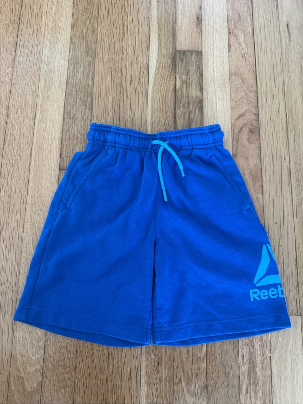 Reebok Blue Cotton Youth Boys Size XS (4/5) Pull On Athletic Shorts